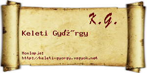 Keleti György névjegykártya